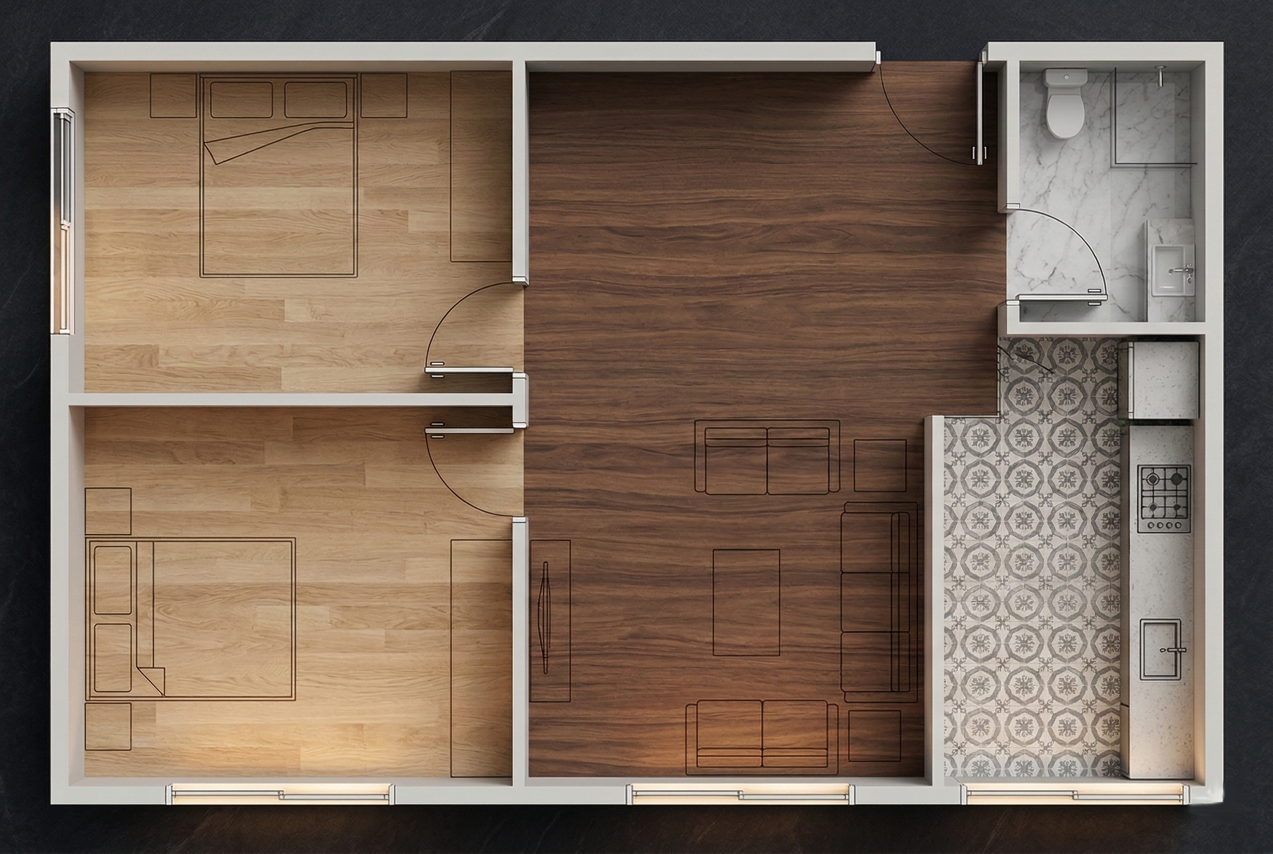 Planta Apartamento 2 Quartos Weissópolis
